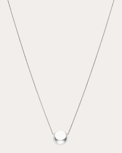 Guzema Women's 18k Gold Semi-orb Pendant Necklace In White Gold