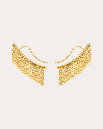 Guzema Women's 18k Gold Short Chainfall Ear Climbers In Yellow Gold
