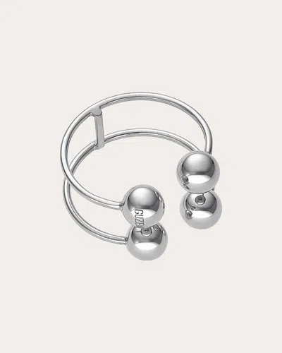 Guzema Women's 18k Gold Tetra Orb Ring In White Gold
