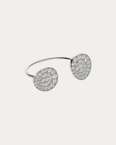 Guzema Women's Diamond Duo Flat Ring In White Gold