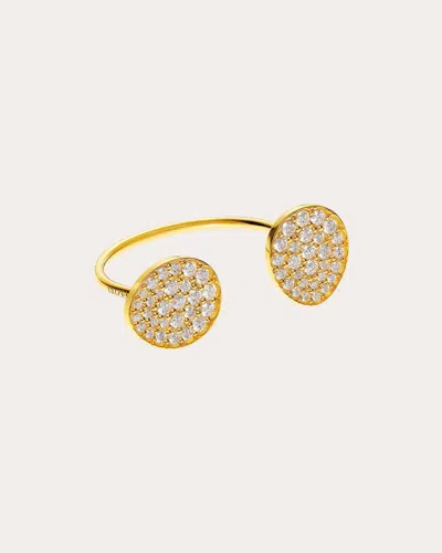 Guzema Women's Diamond Duo Flat Ring In Yellow Gold