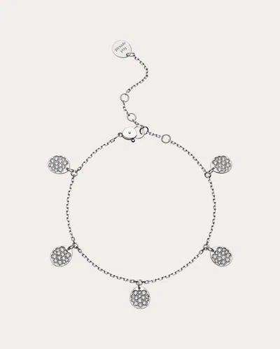 Guzema Women's Diamond Flat Quintet Bracelet In White Gold
