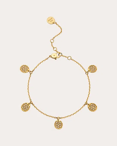 Guzema Women's Diamond Flat Quintet Bracelet In Yellow Gold