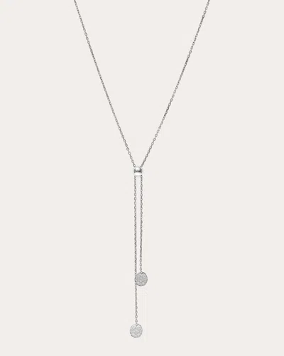 Guzema Women's Diamond Flat Tie Necklace In White Gold
