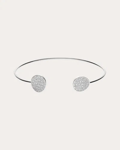 Guzema Women's Diamond Flats Cuff Bracelet In White Gold