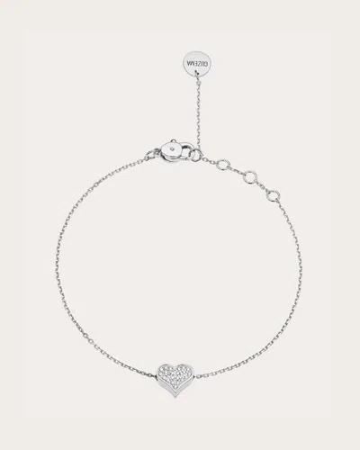 Guzema Women's Diamond Heart Bracelet In White Gold