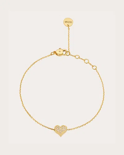 Guzema Women's Diamond Heart Bracelet In Yellow Gold