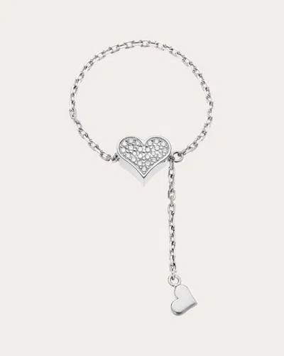 Guzema Women's Diamond Heart Transformer Ring In White Gold