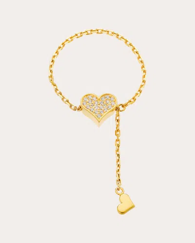 Guzema Women's Diamond Heart Transformer Ring In Yellow Gold