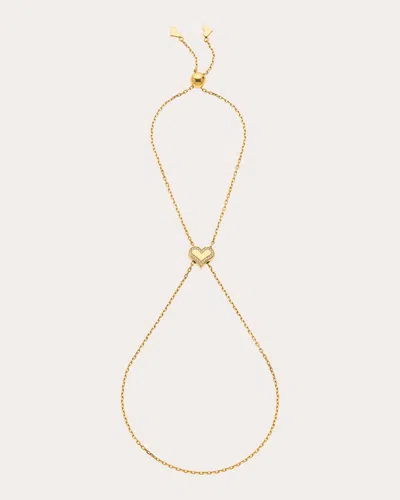 Guzema Women's Diamond Outline Heart Chain Bracelet In Yellow Gold