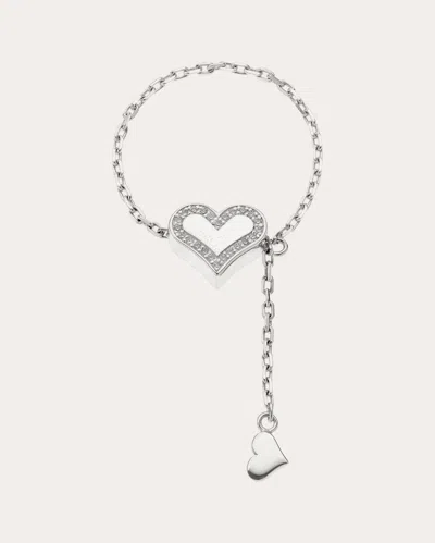 Guzema Women's Diamond Outline Heart Transformer Ring In White Gold