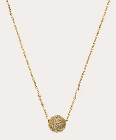 Guzema Women's Diamond Semi-orb Pendant Necklace In Yellow Gold