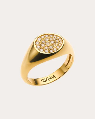 Guzema Women's Diamond Signet Ring In Yellow Gold