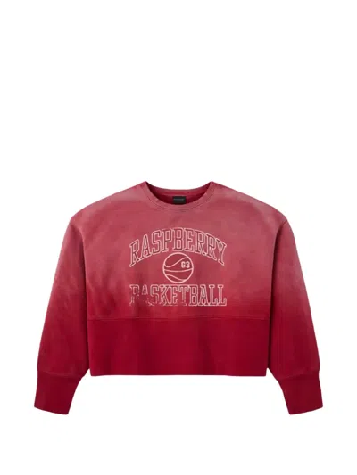 Gv Gallery Graphic-print Cropped Sweater In Red