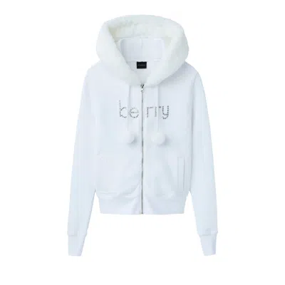 Pre-owned Gv Gallery Pom Pom Zip Up 'white' | Men's Size Xs