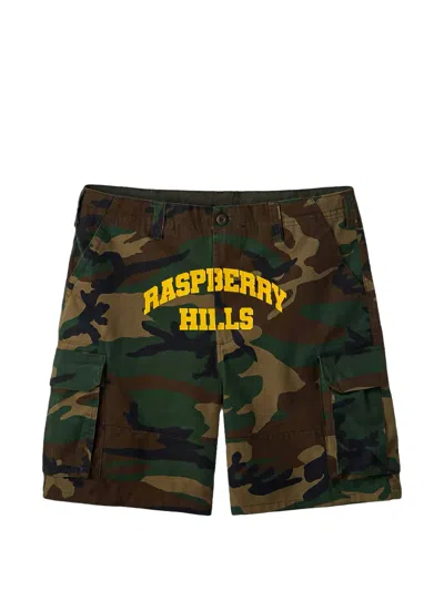 Gv Gallery Raspberry Hills Camouflage-print Cargo Shorts In 그린