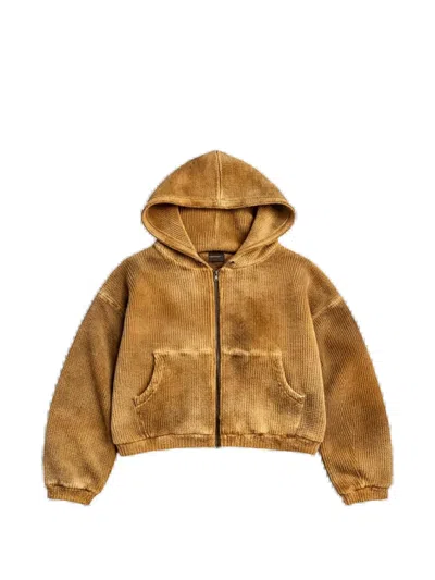 Gv Gallery Raspberry Hills Thermo-hoodie Mit Waffelstrick-muster In Brown