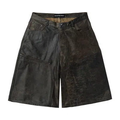 Pre-owned Gv Gallery Rusted Chocolate Leather Shorts 'brown' | Men's Size M