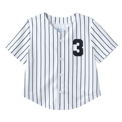Pre-owned Gv Gallery The Captain Jersey 'pinstripes' | White | Kid's Size 4