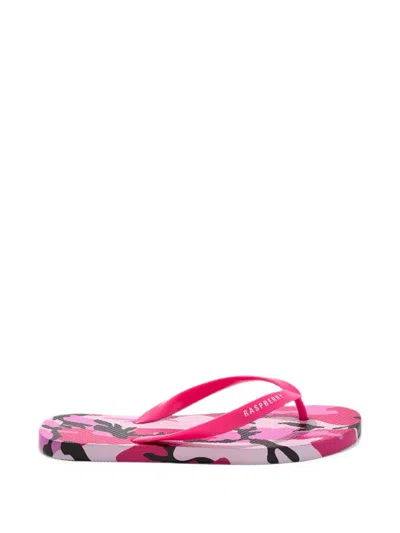 Gv Gallery X Raspberry Hills Camouflage-print Flip Flops In Animal Print