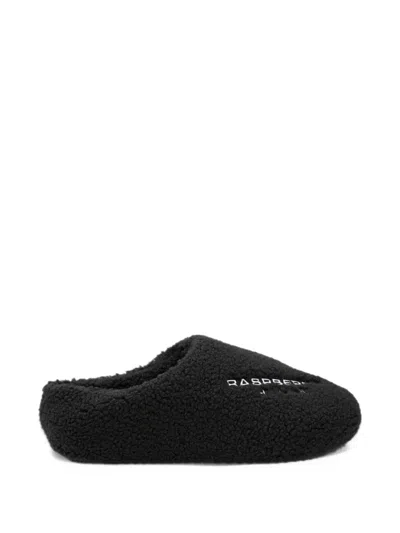 Gv Gallery X Raspberry Hillstacy From The Wood Fleece-texture Mules In Black