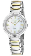 Gv2 Amalfi Women's 316l Stainless Steel Case, White Mop Dial, Two Toned Ss/ipyg Bracelet In Metallic
