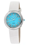 Gv2 Arezzo Diamond Embellished Leather Strap Watch, 33mm In White