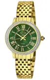 Gv2 Astor Iii Women's Ipyg Case, Dark Green Mop Dial, Ipyg Stainless Steel Bracelet In Gold