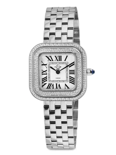 Gv2 Bellagio 30mm Stainless Steel, 0.04 Tcw Diamond Bracelet Watch In Sapphire