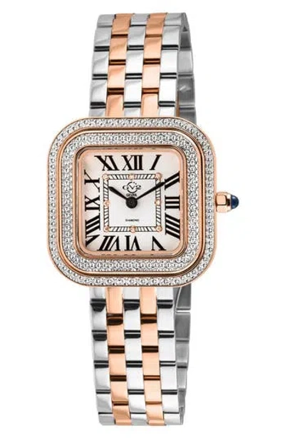Gv2 Bellagio Diamond Swiss Bracelet Watch, 30mm In Two-tone Ss/rose Gold