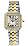 Gv2 Bellagio Women's Swiss Made Diamond Watch, Silver-white Dial, Two Toned Ss/ipyg Bracelet In Multi