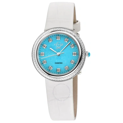 Gv2 By Gevril Arezzo Quartz Diamond Blue Dial Ladies Watch 13301 In Blue / Turquoise / White