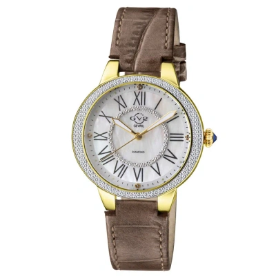 Gv2 By Gevril Astor Ii Mother Of Pearl Dial Ladies Watch 9142-l8 In Red   / Blue / Brown / Gold Tone / Mop / Mother Of Pearl / White / Yellow