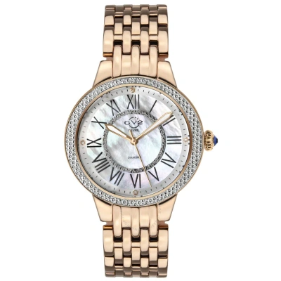 Gv2 By Gevril Astor Ii Quartz  Mother Of Pearl Dial Diamond Ladies Watch 9141 In Gold Tone / Mop / Mother Of Pearl / Rose / Rose Gold Tone