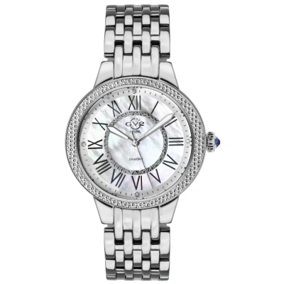 Gv2 By Gevril Astor Ii Quartz Mother Of Pearl Diall Diamond Ladies Watch 9140 In Metallic