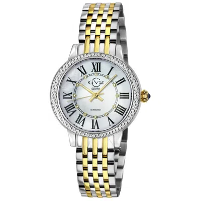 Gv2 By Gevril Astor Iii Quartz Ladies Watch 9155b In Two Tone  / Gold Tone / Mop / Mother Of Pearl / Yellow