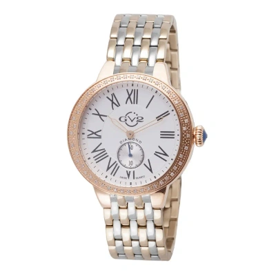 Gv2 By Gevril Astor White Dial Diamond Ladies Watch 9106 In Gold