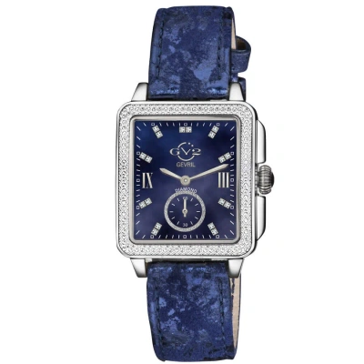 Gv2 By Gevril Bari Diamond Mother Of Pearl Dial Ladies Watch 9259 In Blue / Mother Of Pearl