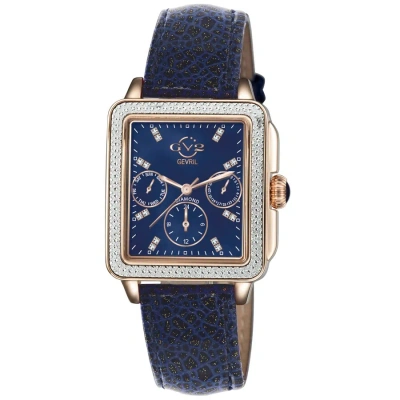 Gv2 By Gevril Bari Sparkle Quartz Diamond Blue Dial Ladies Watch 9234