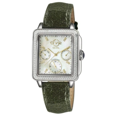 Gv2 By Gevril Bari Sparkle Quartz White Dial Ladies Watch 9230 In Green