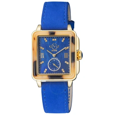 Gv2 By Gevril Bari Tortoise Diamond Mother Of Pearl Dial Ladies Watch 9248.3 In Blue / Gold Tone / Mop / Mother Of Pearl / Tortoise / Yellow