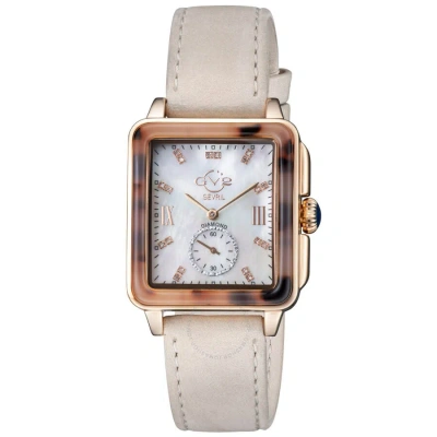 Gv2 By Gevril Bari Tortoise Mother Of Pearl Dial Ladies Watch 9242 In Beige / Gold Tone / Mop / Mother Of Pearl / Rose / Rose Gold Tone / Tortoise
