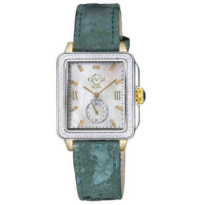 Gv2 By Gevril Bari Tortoise Mother Of Pearl Dial Ladies Watch 9255 In Gold Tone / Green / Mop / Mother Of Pearl / Tortoise / Yellow