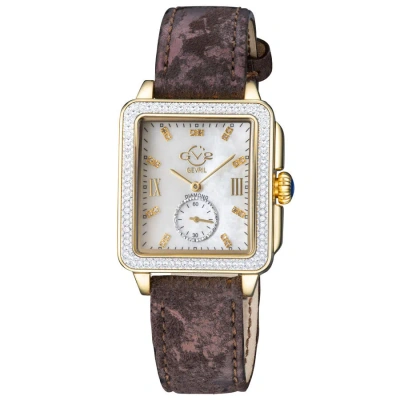 Gv2 By Gevril Bari Tortoise Mother Of Pearl Dial Ladies Watch 9256 In Brown / Gold Tone / Mop / Mother Of Pearl / Tortoise / Yellow
