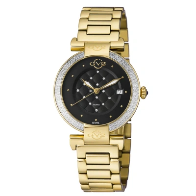 Gv2 By Gevril Berletta Quartz Black Dial Ladies Watch 1501.7 In Gold