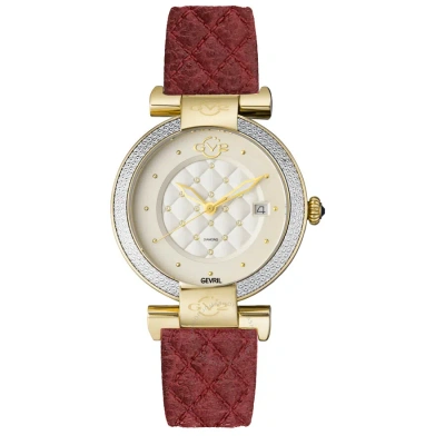 Gv2 By Gevril Berletta White Dial Ladies Watch 1501-v4 In Red   / Gold Tone / White / Yellow