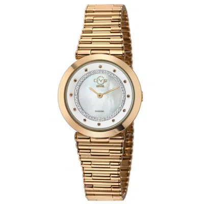 Gv2 By Gevril Burano Mother Of Pearl Dial Quartz Diamond Ladies Watch 14414b In Gold Tone / Mop / Mother Of Pearl / Rose / Rose Gold Tone