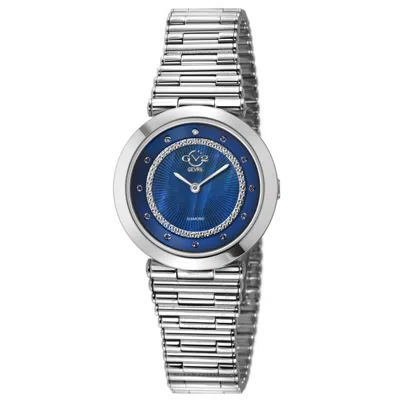 Gv2 By Gevril Burano Quartz Diamond Blue Dial Ladies Watch 14411b In Blue / Mop