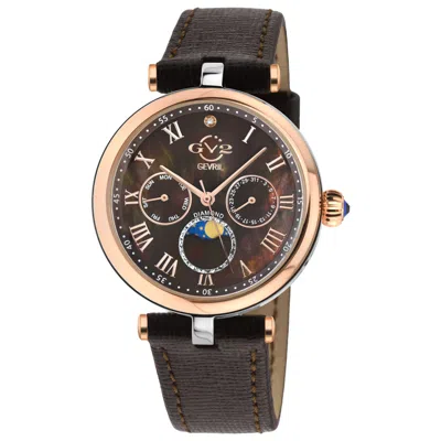 Gv2 By Gevril Florence Diamond Women's Watch In Brown