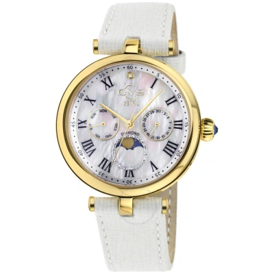 Gv2 By Gevril Florence Quartz Diamond Ladies Watch 12513.l In Gold Tone / Mop / Mother Of Pearl / White / Yellow